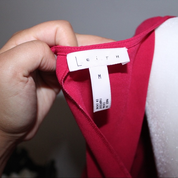 Nordstrom Leith Hot Pink Long Sleeve Cut Out Dress - Picture 4 of 4